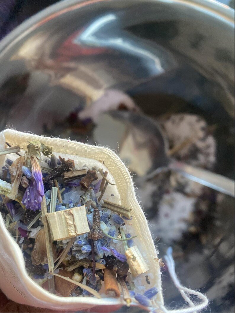 lavender herbal bath tea bags: healing foot soak, botanical salt mix satchet lavender herbal bath tea bags: healing foot soak, botanical salt mix satchet