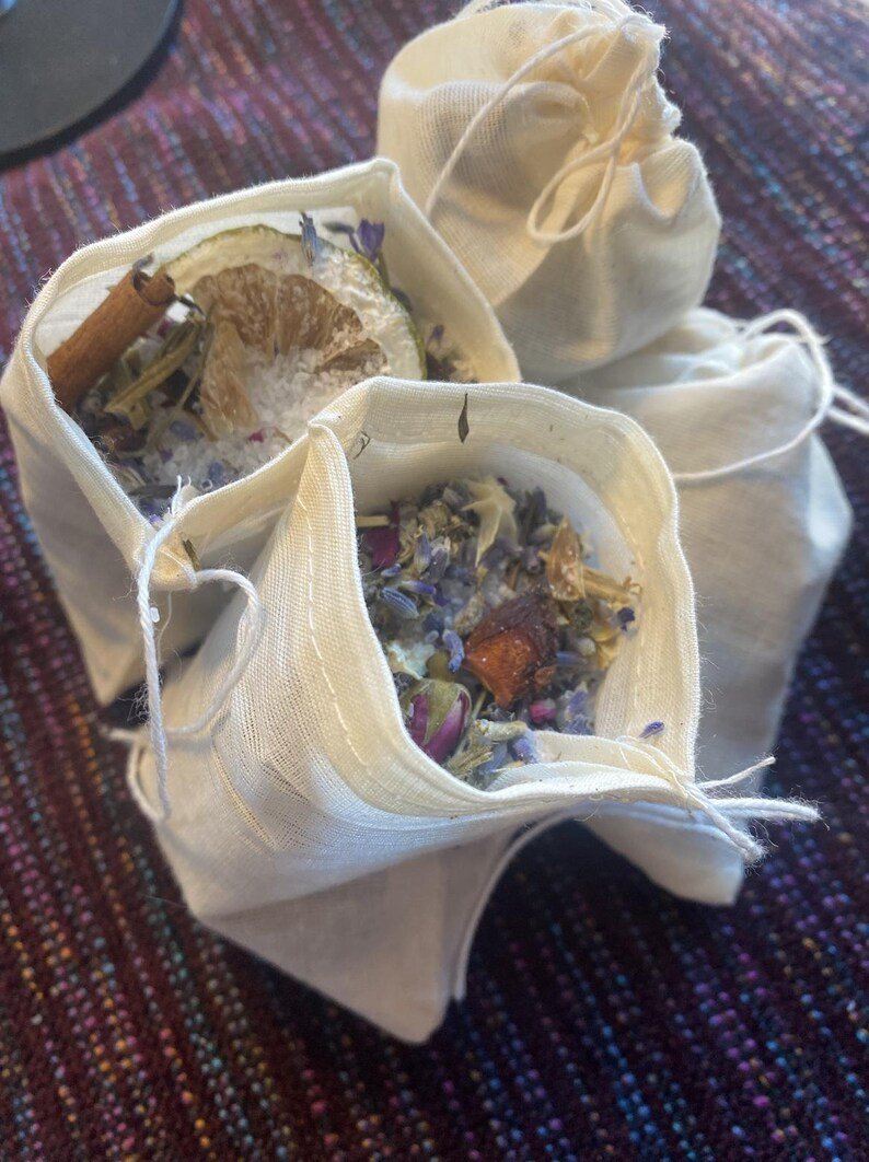 lavender herbal bath tea bags: healing foot soak, botanical salt mix satchet lavender herbal bath tea bags: healing foot soak, botanical salt mix satchet