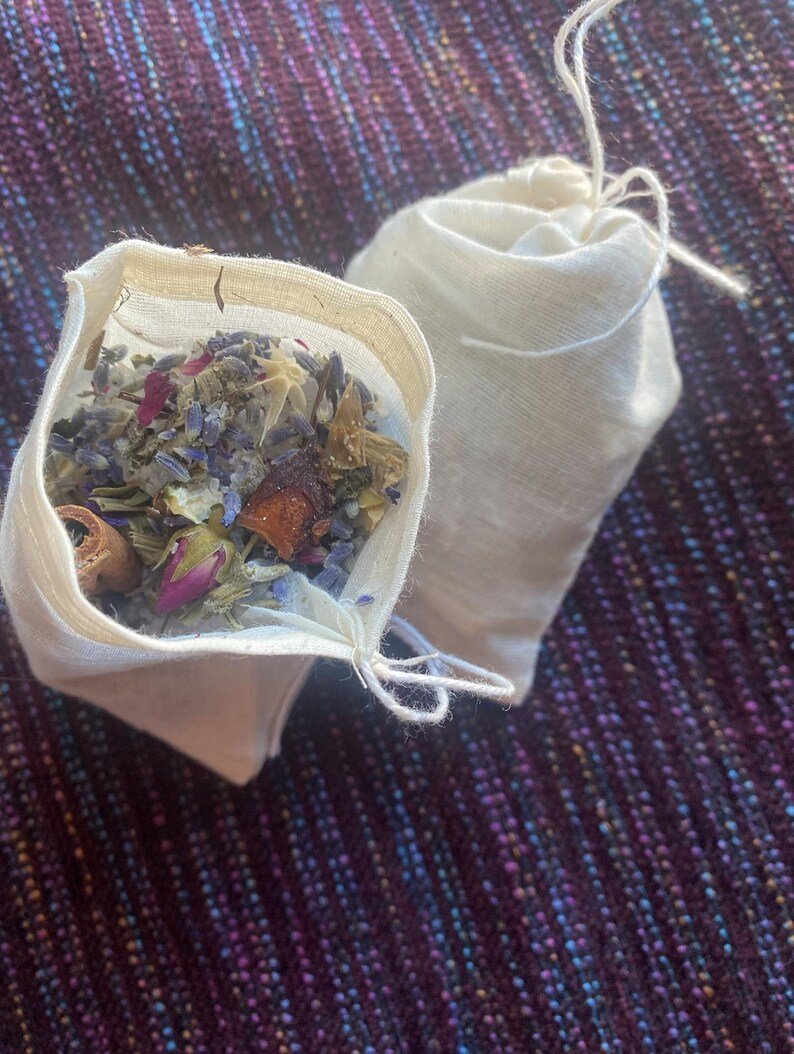lavender herbal bath tea bags: healing foot soak, botanical salt mix satchet lavender herbal bath tea bags: healing foot soak, botanical salt mix satchet